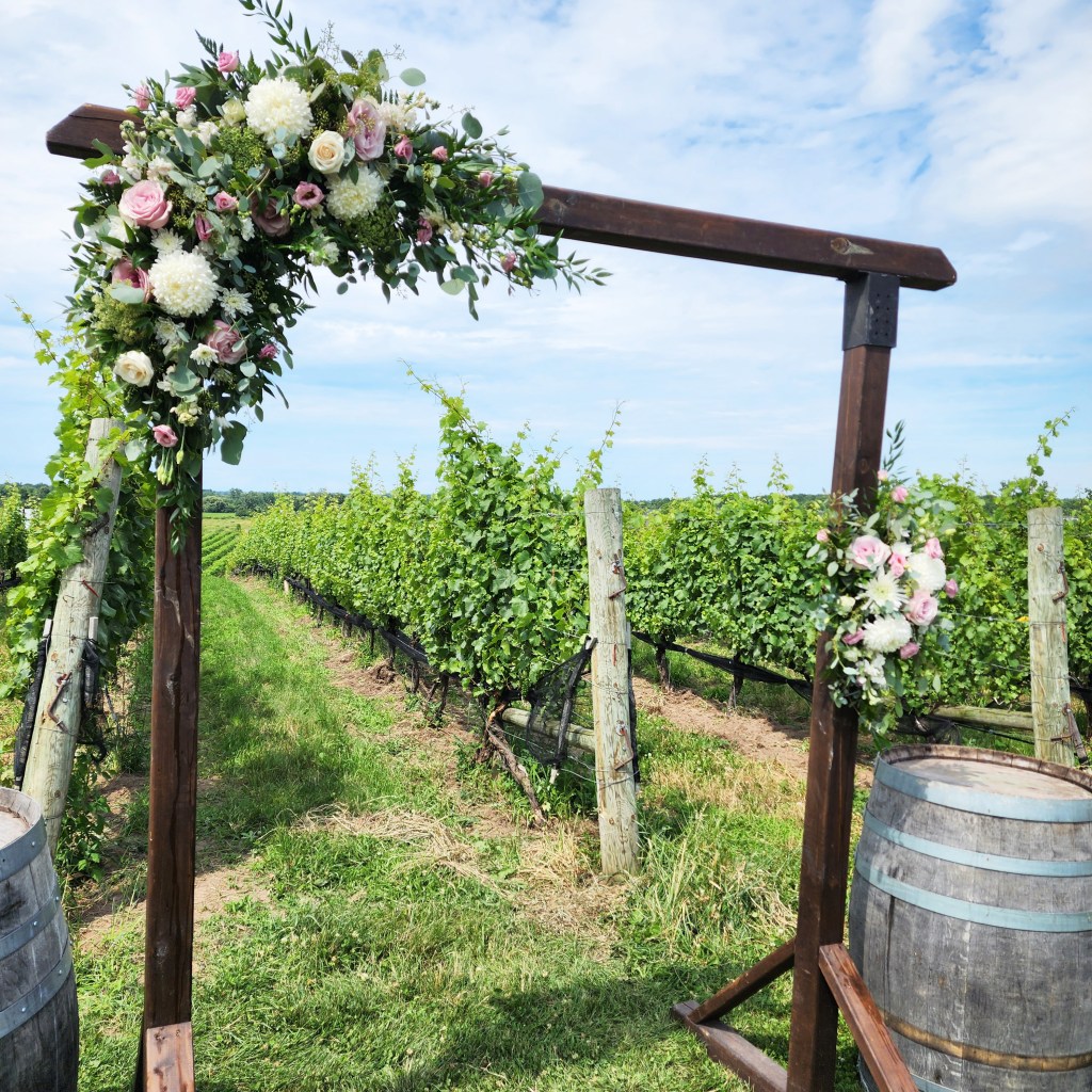 Wedding flower arch for a Paris wedding.