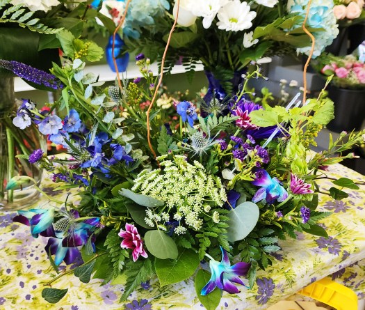 Blue flowers for Father's Day for a Brantford or Paris flower delivery.
